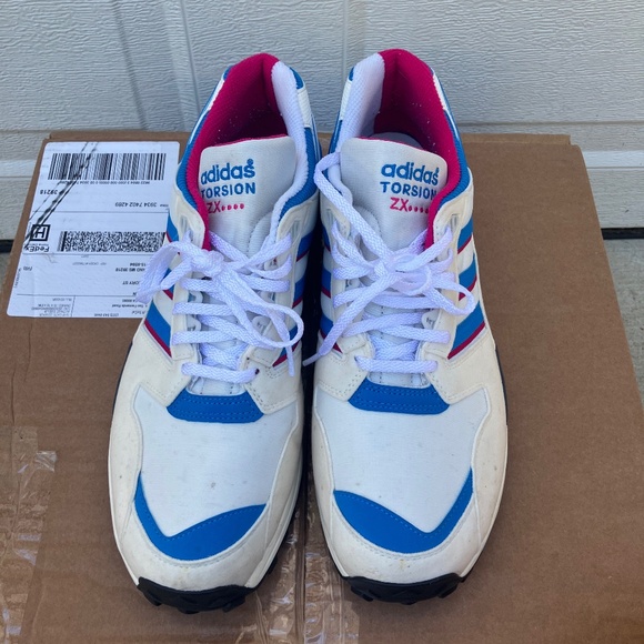 Adidas ZX 0000 Evolution White Bright Blue GZ8500 Men's Size 12 - Picture 1 of 9